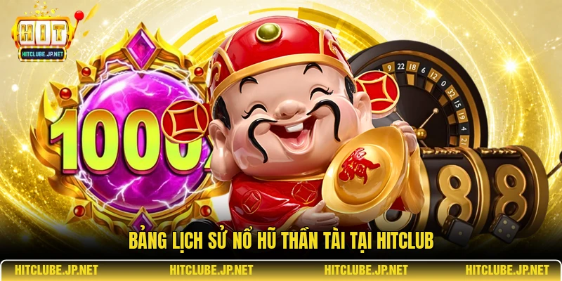 Bảng lịch sử nổ hũ thần tài tại Hitclub
