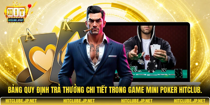 Bảng quy định trả thưởng chi tiết trong game Mini Poker Hitclub.